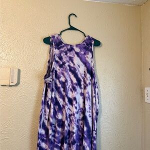 West Loop Purple Tie-Dye Tank dress